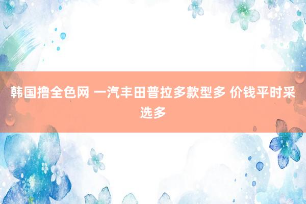韩国撸全色网 一汽丰田普拉多款型多 价钱平时采选多
