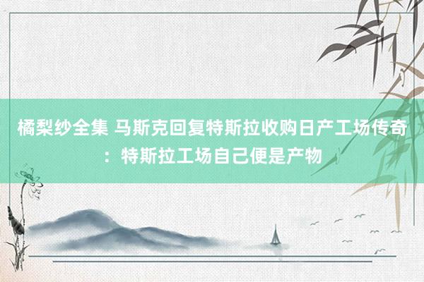 橘梨纱全集 马斯克回复特斯拉收购日产工场传奇：特斯拉工场自己便是产物